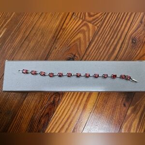 Elegant Red Gemstone Bracelet